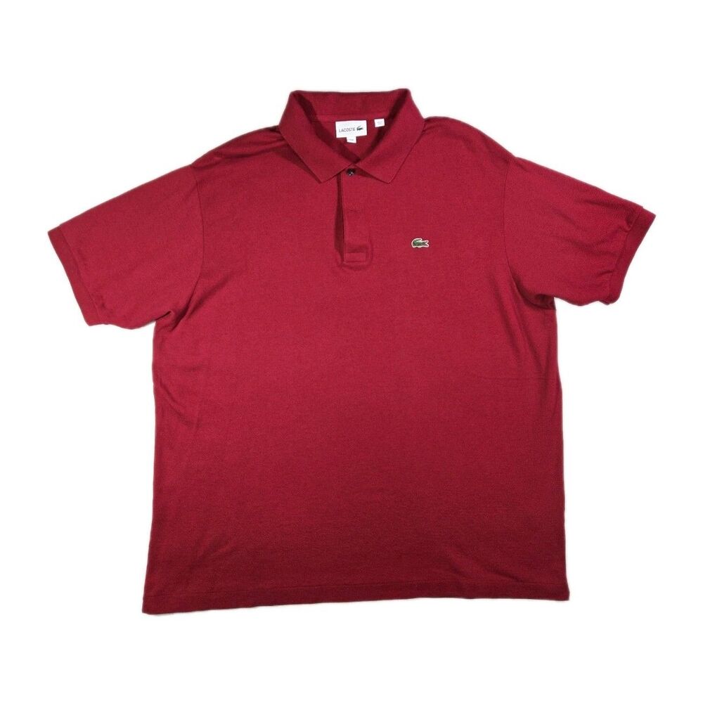 Mens Lacoste Polo Shirt Burgundy Size 2XLB